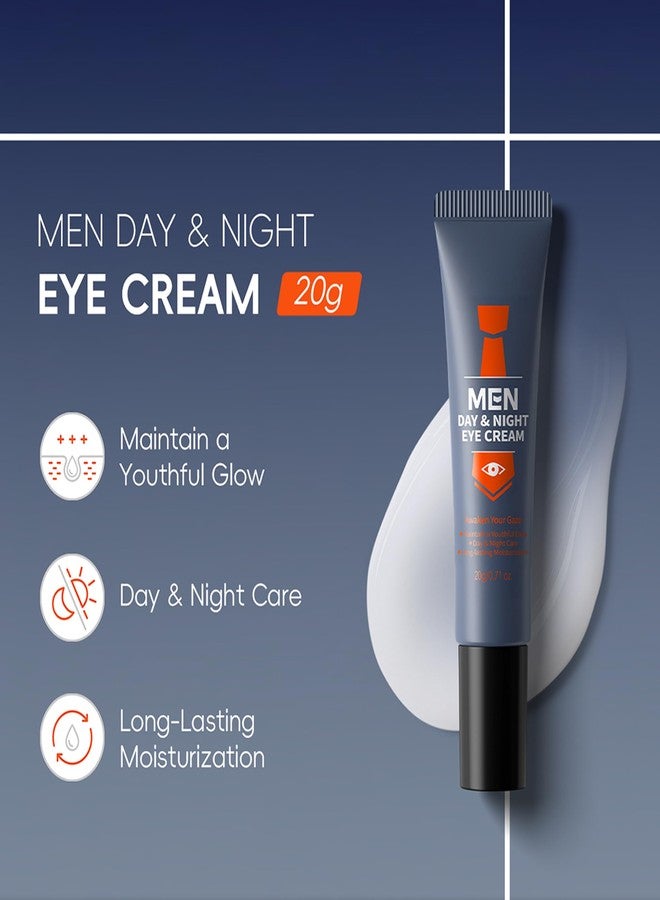 DLZZRS Men Day & Night Eye Cream, Men's Under Eye Cream For Puffy Eyes & Dark Circles Treatment, Firming, Soften Fine Lines, Day & Night Care Long-Lasting Moisturizing Eye Cream for Men, 0.71 Fl. Oz. - Image 3
